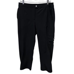 Chico's Zenergy Size 1 (Medium 8) Black Cargo Neema Lightweight Pants Travel